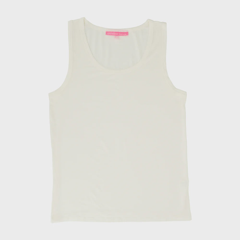 Sleep Singlet - White Tops Annabel Trends S(8-10)