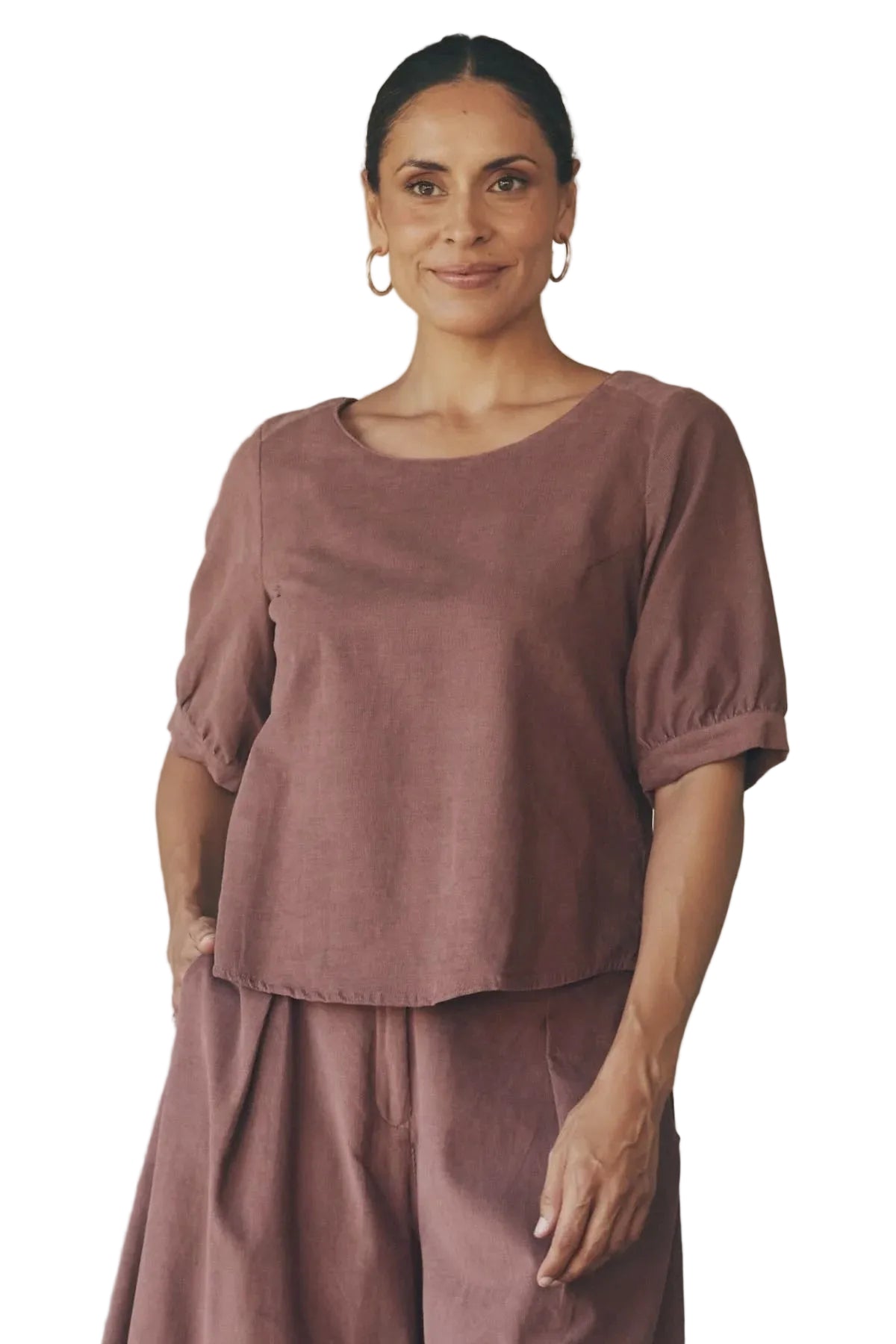 Gigi Top Corduroy Clove Tops MahaShe 6