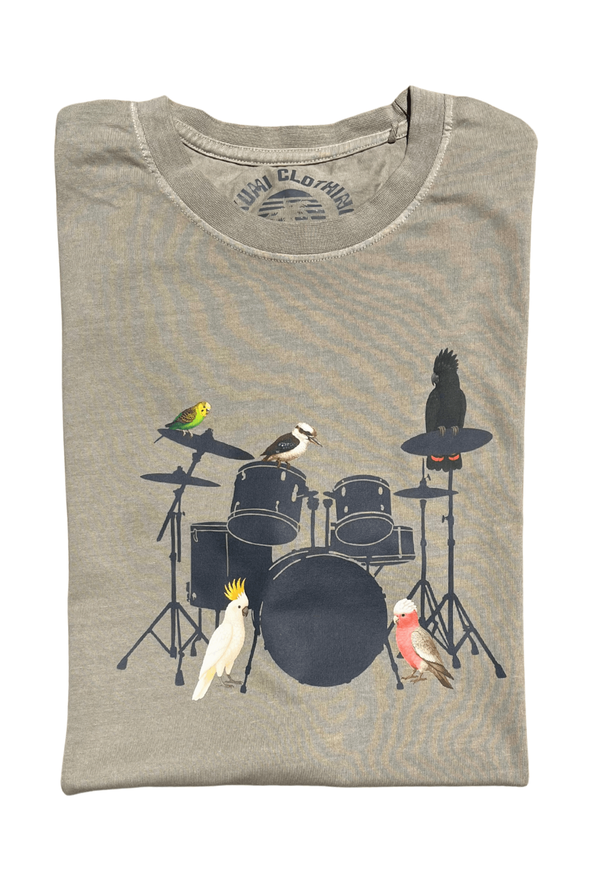 Drummer Bird Mens T-Shirt Clay Mens Tops Skumi S