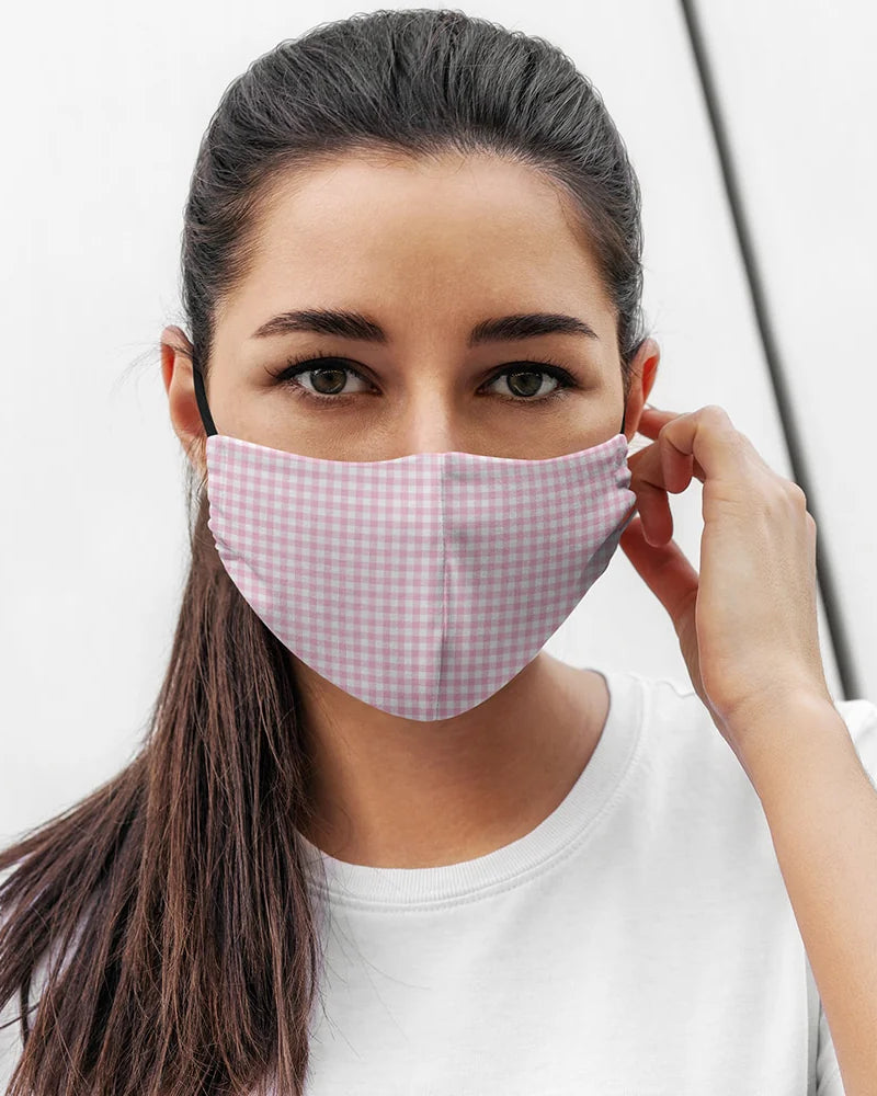 Face Mask Shaped Gingham Pink Small Gifts and Accessories Annabel Trends