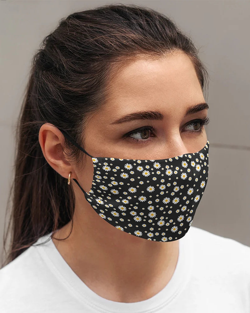 Face Mask Contoured Daisy Black Gifts and Accessories Annabel Trends
