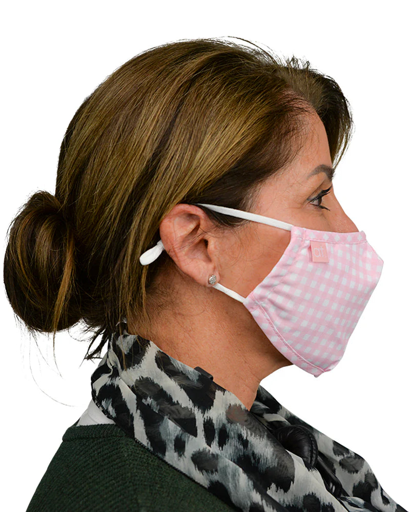 Face Mask Shaped Gingham Pink Small Gifts and Accessories Annabel Trends