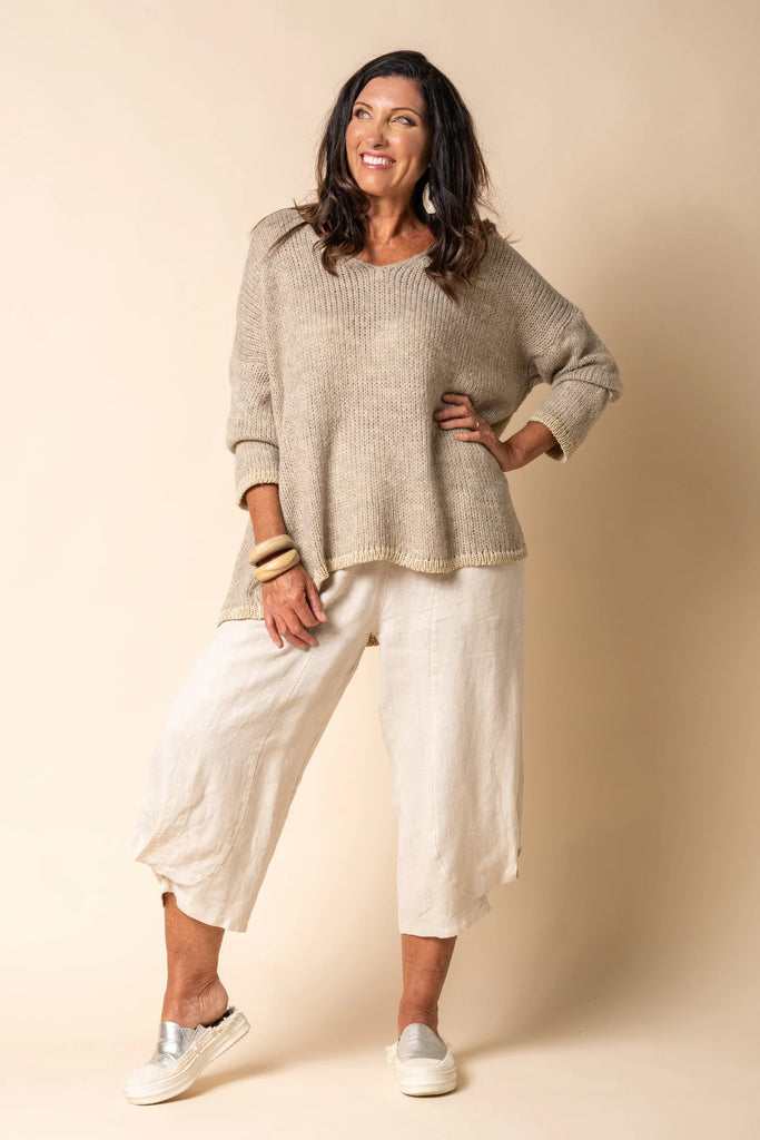 Gloria Knit Top in Latte - Global Free Style