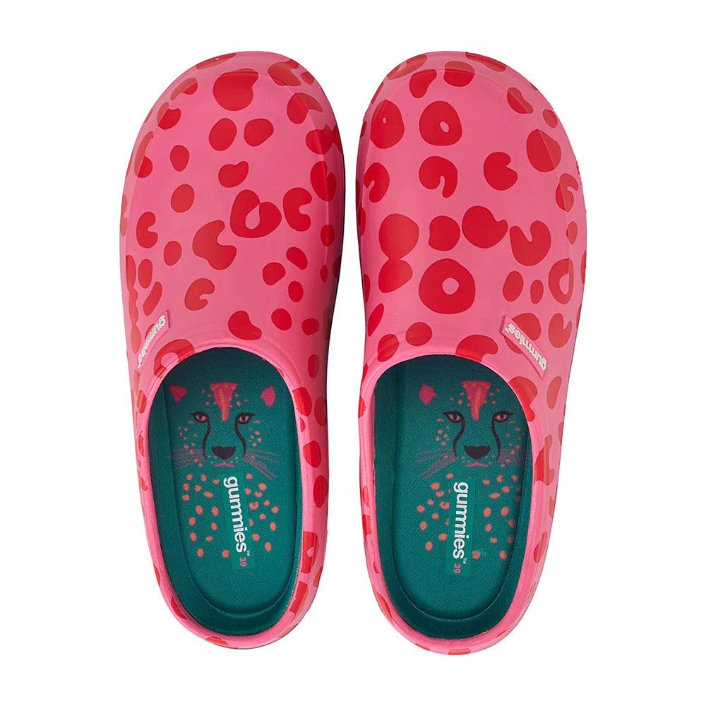 Gummies - Memory Foam Clog - Cheetah Spot Pink Shoes Annabel Trends