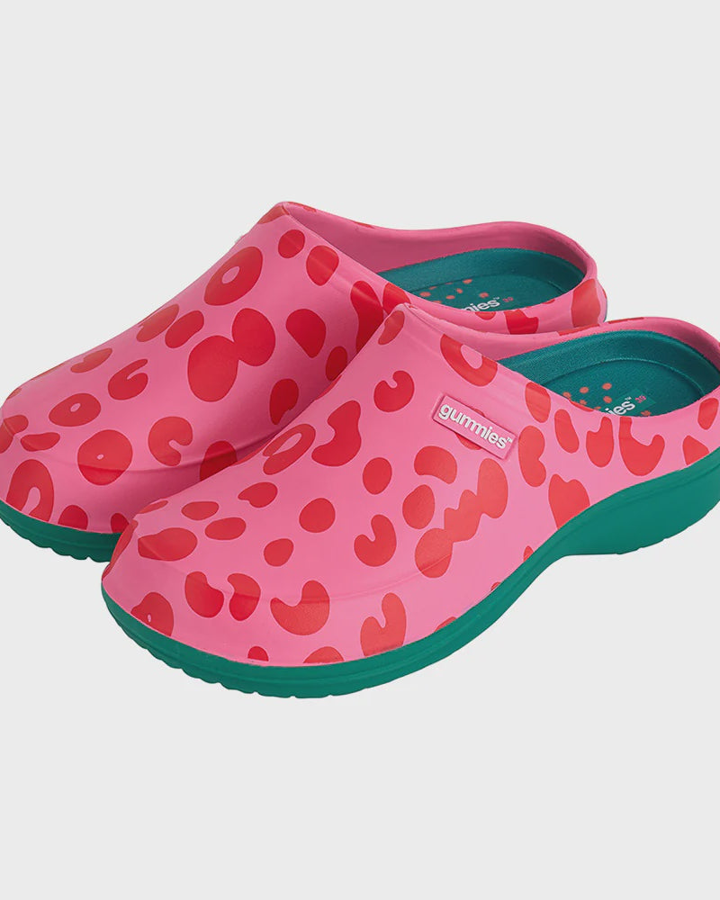 Gummies - Memory Foam Clog - Cheetah Spot Pink Shoes Annabel Trends 38