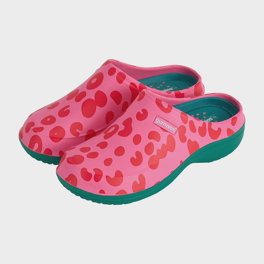 Gummies - Memory Foam Clog - Cheetah Spot Pink Shoes Annabel Trends 38