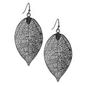 Hematite Leaf Cutout Earrings Earrings Sun Accessories