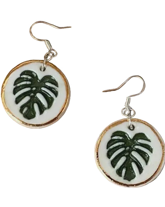 Handcrafted Imprint with Gold Dangle Earrings Earrings Wolf and Clay