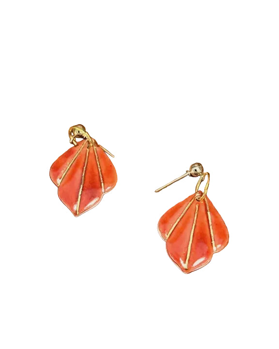 Holly Porcelain Earrings burnt Red Earrings Wolf and Clay