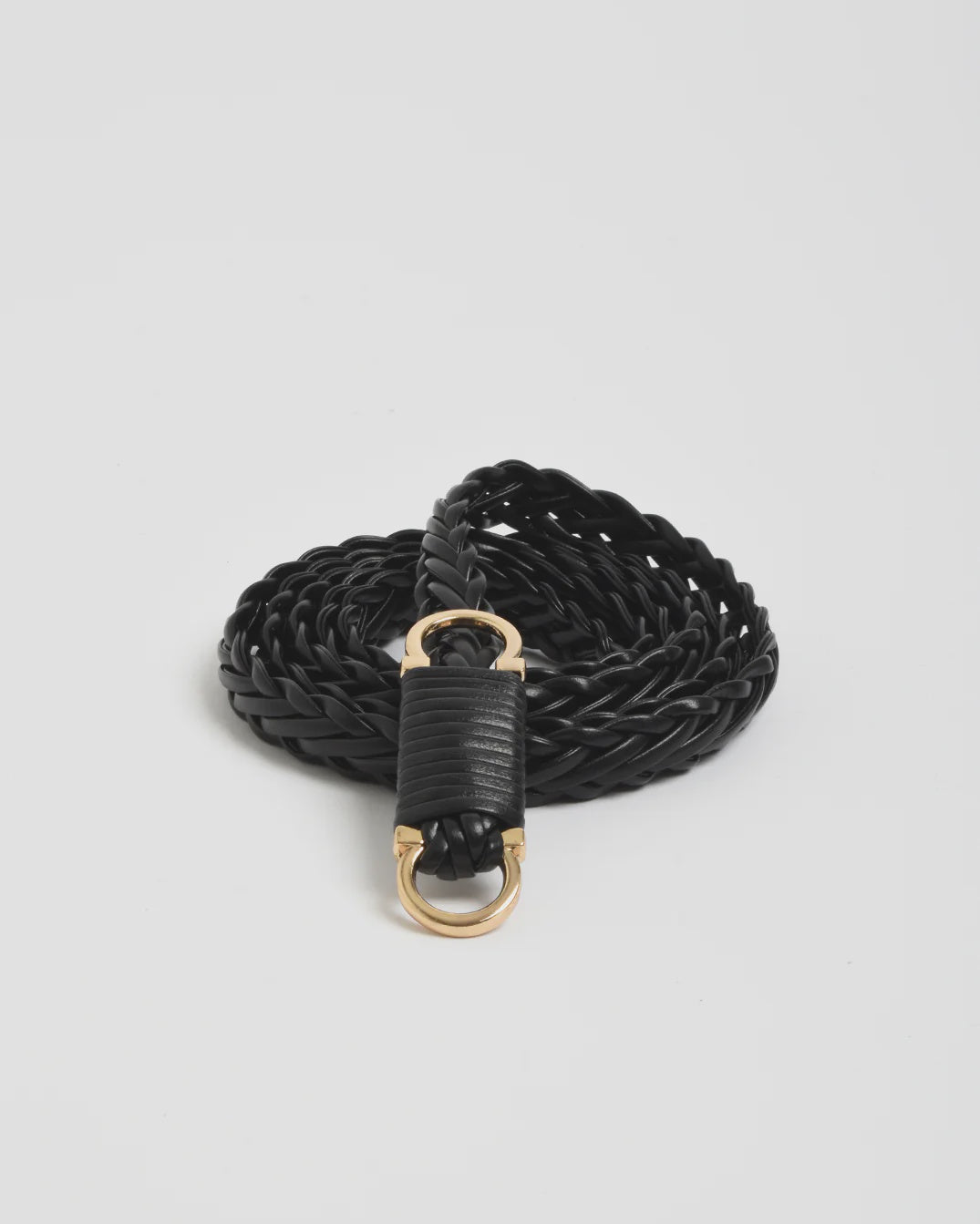 Plaited Thin Waist Belt Black - Global Free Style