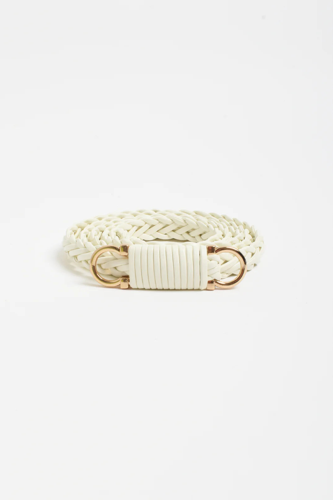 Plaited Thin Waist Belt White Belts Adorne