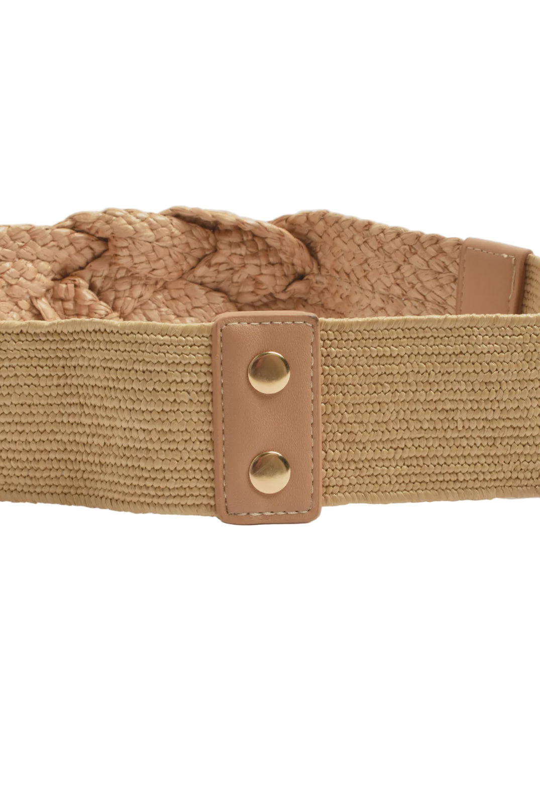 Knot Front Weave Stretch Belt Natural - Global Free Style