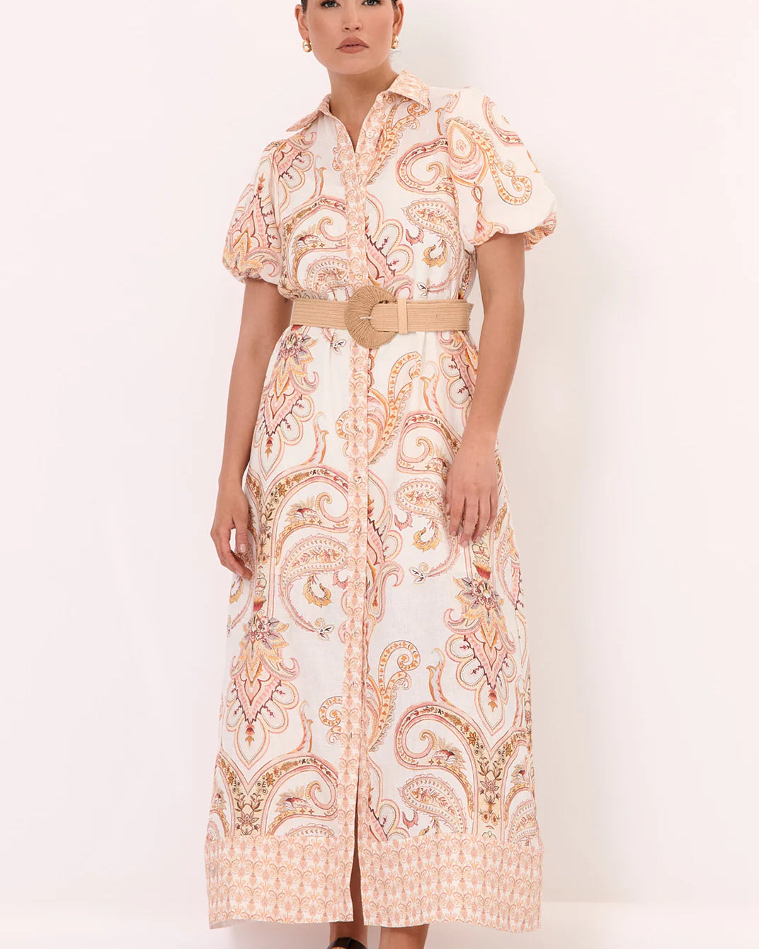 Woven Buckle Stretch Belt Camel Belts Adorne
