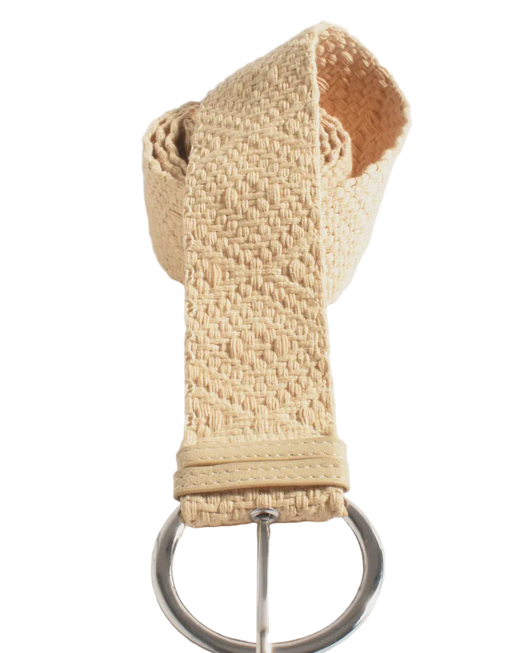 Metal Buckle Fabric Weave Belt Natural Belts Adorne