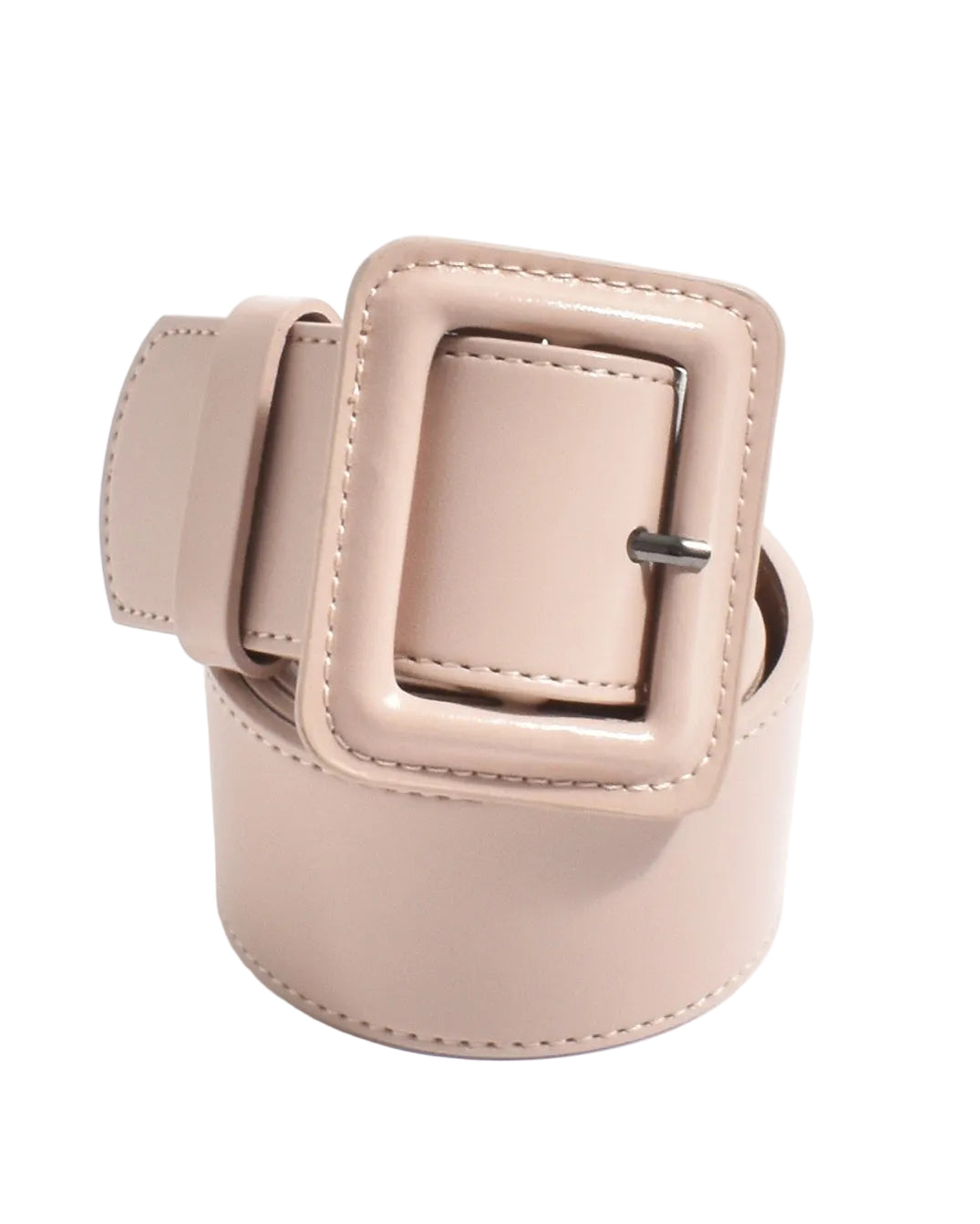 Leather Covered Buckle Belt Nude Belts Adorne