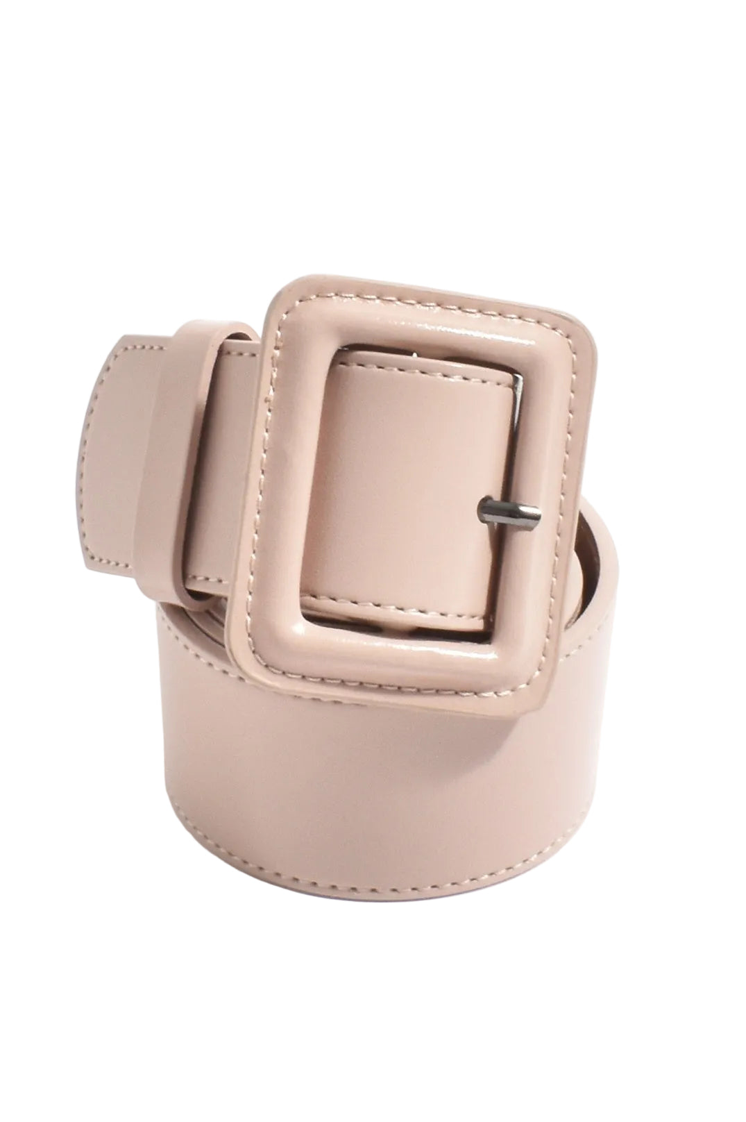 Leather Covered Buckle Belt Nude Belts Adorne