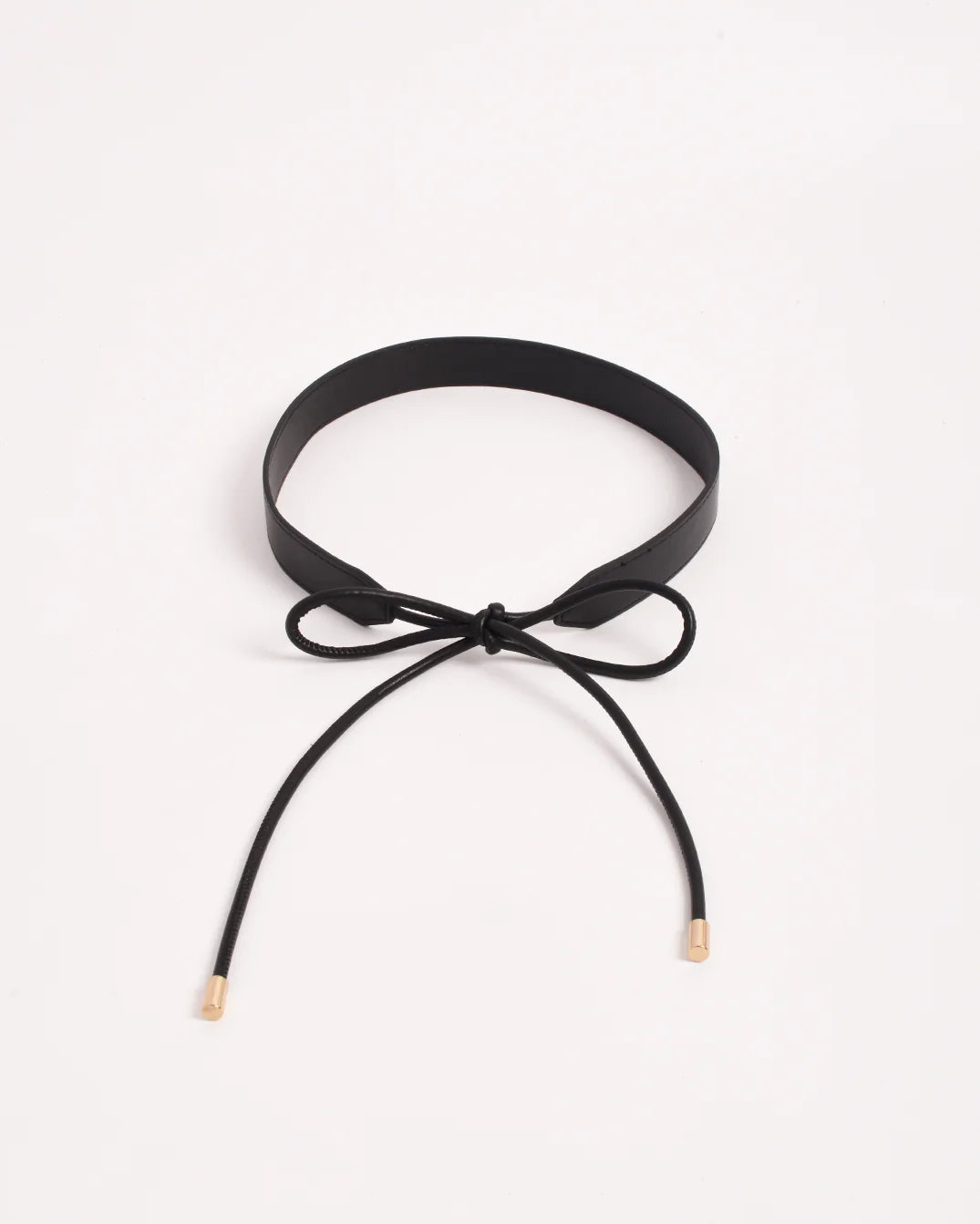 Tie Front Wide Back Belt Black - Global Free Style