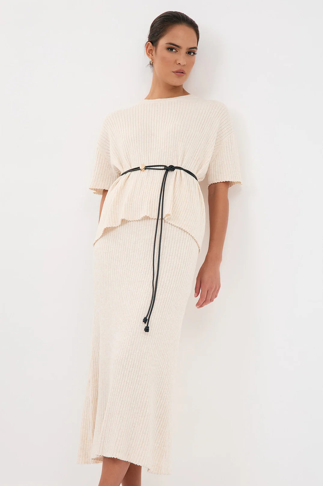 Metal Disc Tie Front Belt Tan Belts Adorne
