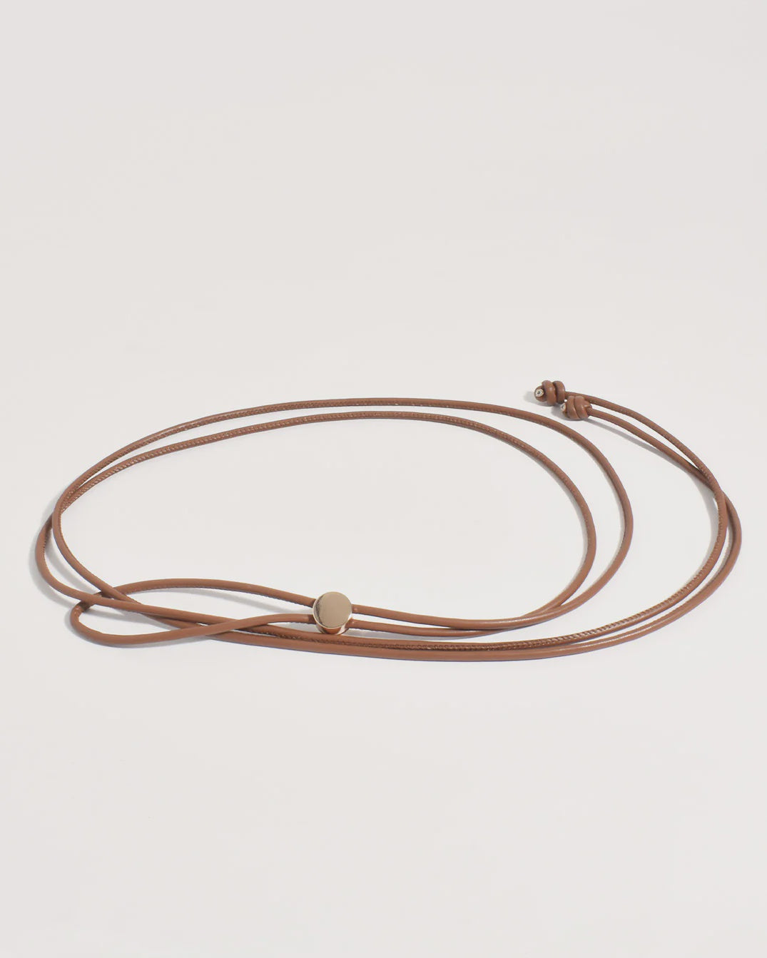 Metal Disc Tie Front Belt Tan Belts Adorne