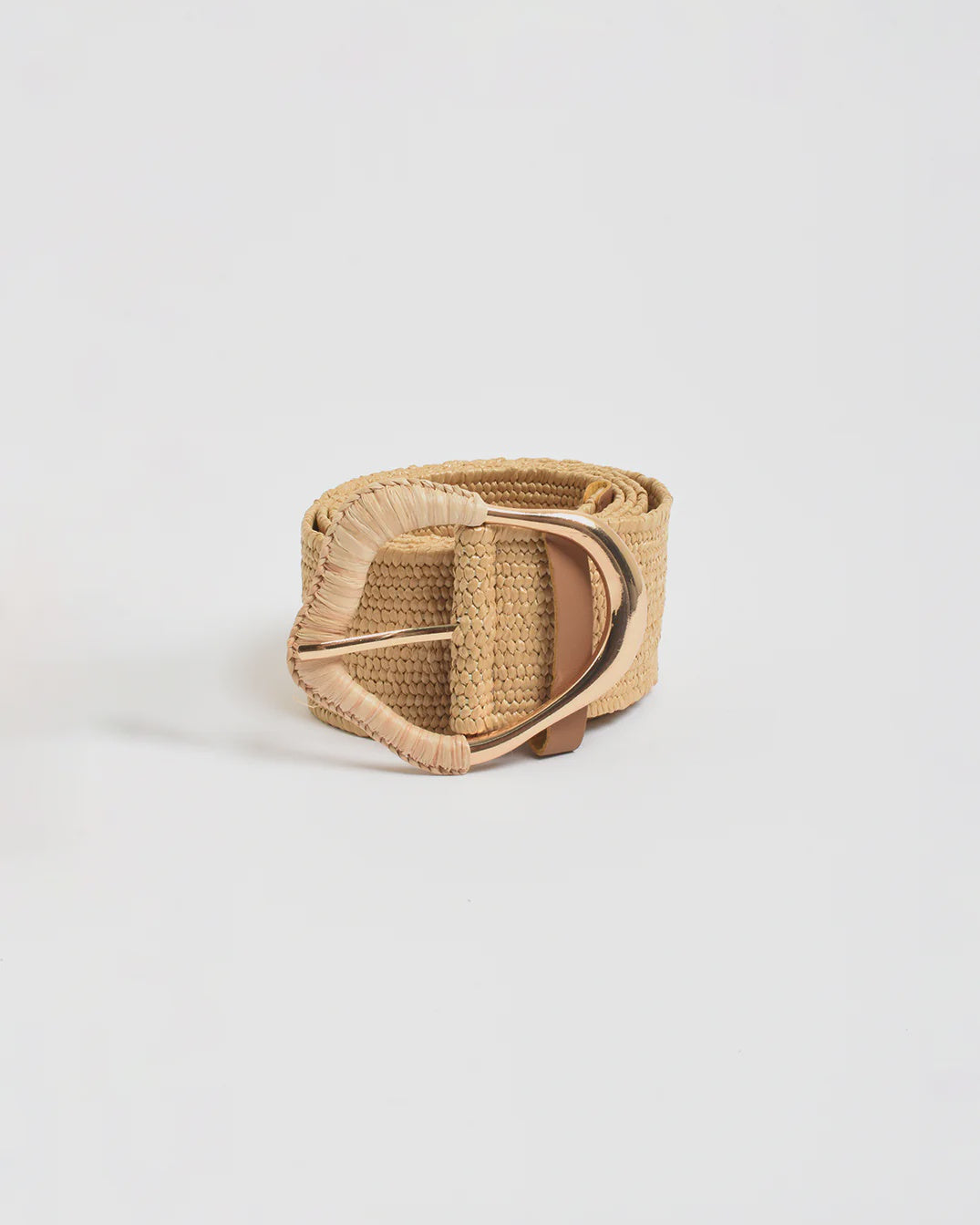 Wrapped Buckle Stretch Belt Camel/Gold Belts Adorne