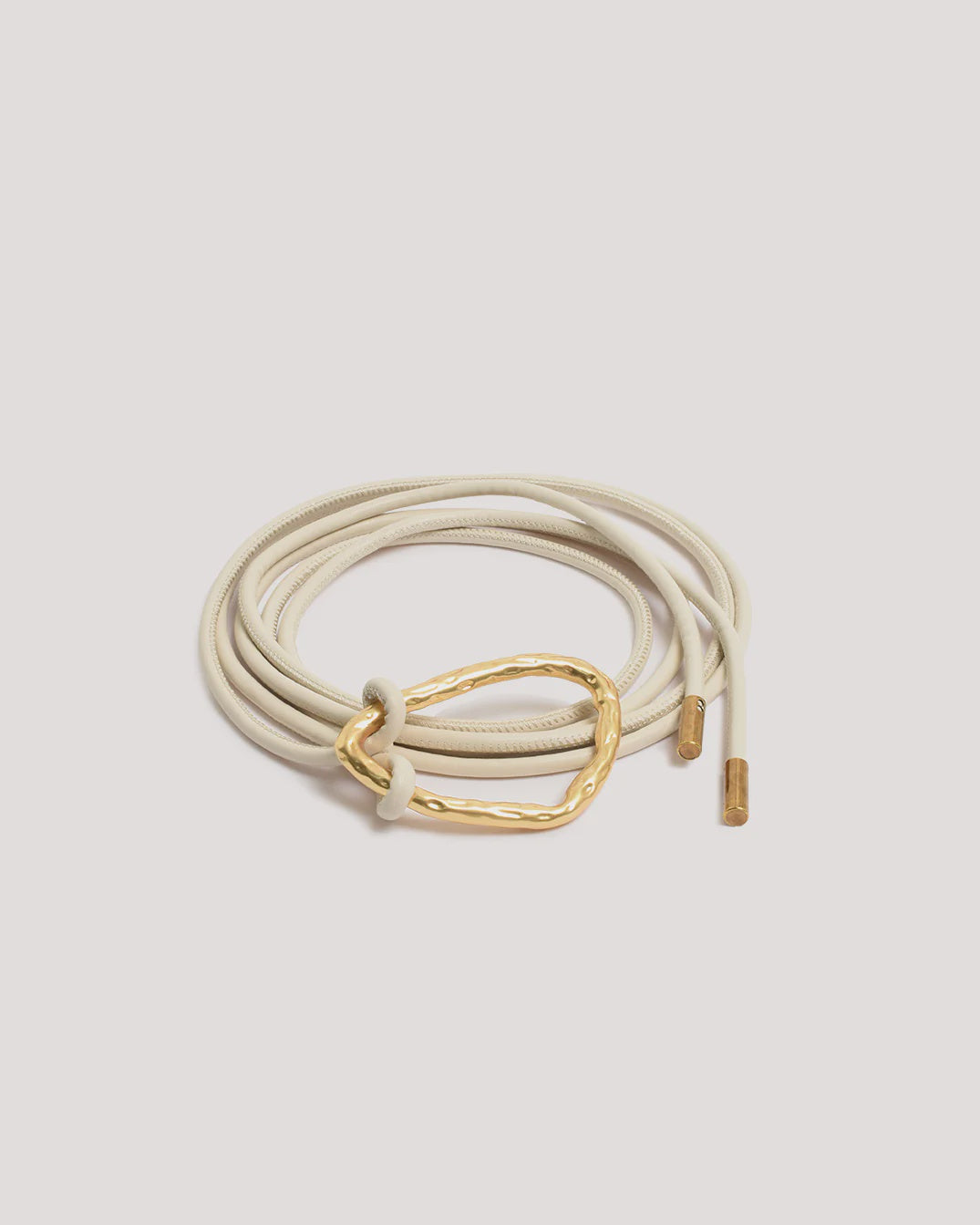 Hammered Metal Ring Tie Front Belt Stone/Gold Belts Adorne
