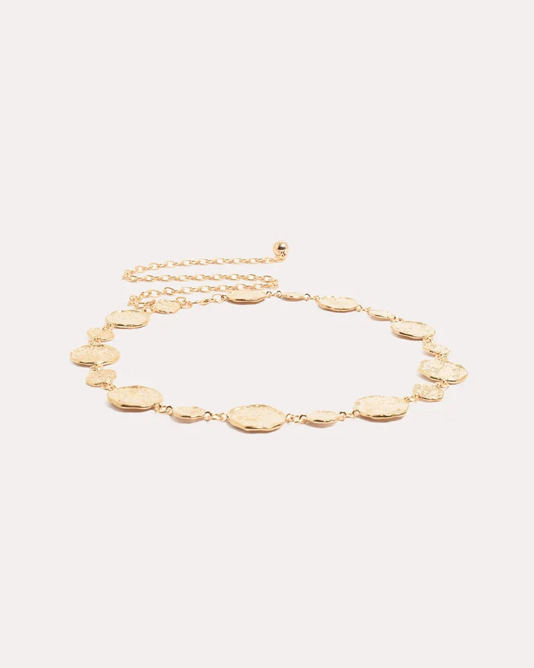 Textured Metal Disc Chain Belt Gold Belts Adorne