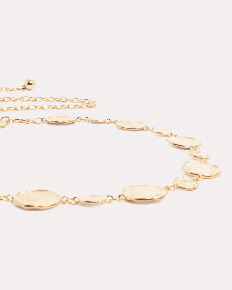 Textured Metal Disc Chain Belt Gold Belts Adorne