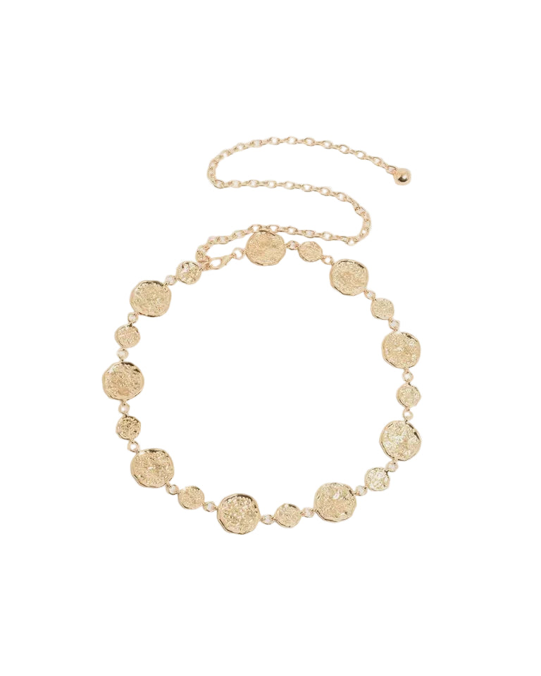 Textured Metal Disc Chain Belt Gold Belts Adorne