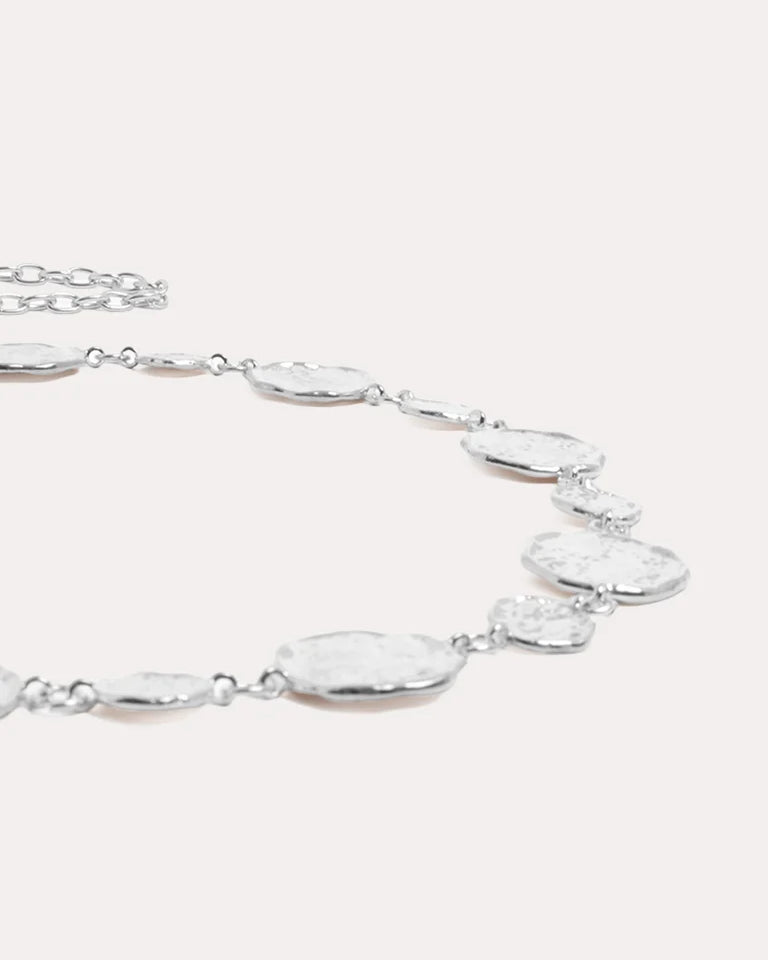 Textured Metal Disc Chain Belt Silver Belts Adorne