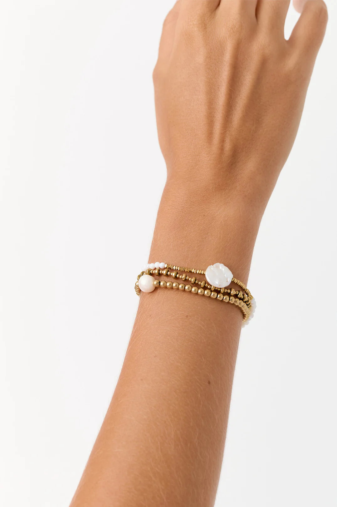 Mixed Metal Beaded Bracelet Gold Bracelets and Bangles Adorne