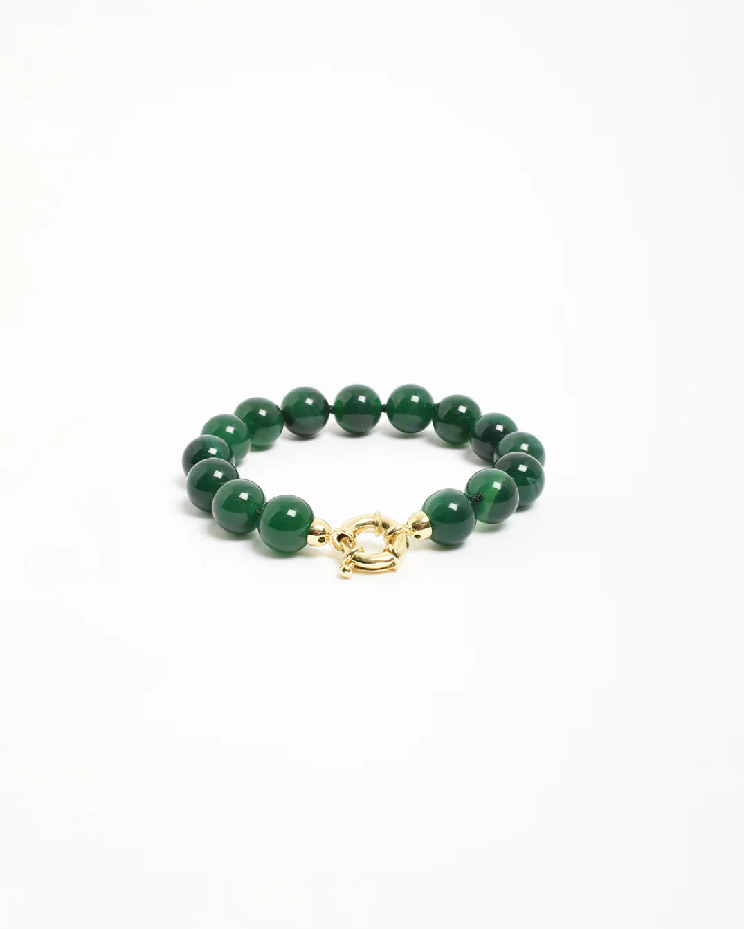 Stone Ball Bead Bracelet Green/Gold - Global Free Style