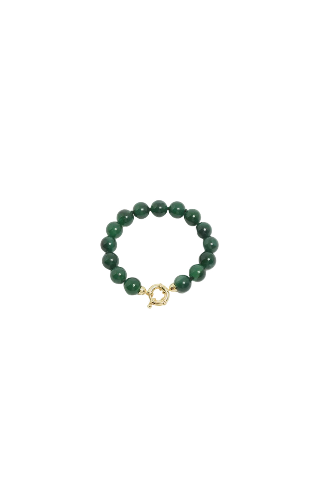 Stone Ball Bead Bracelet Green/Gold - Global Free Style