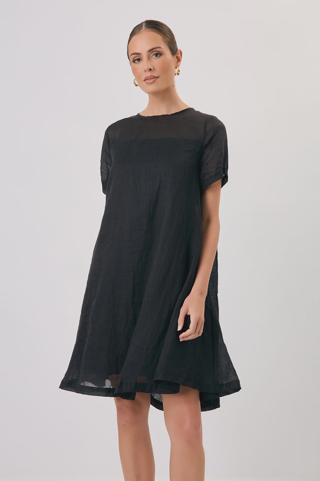 Lori Aline Ramie Dress Black Dresses Adorne S(8)