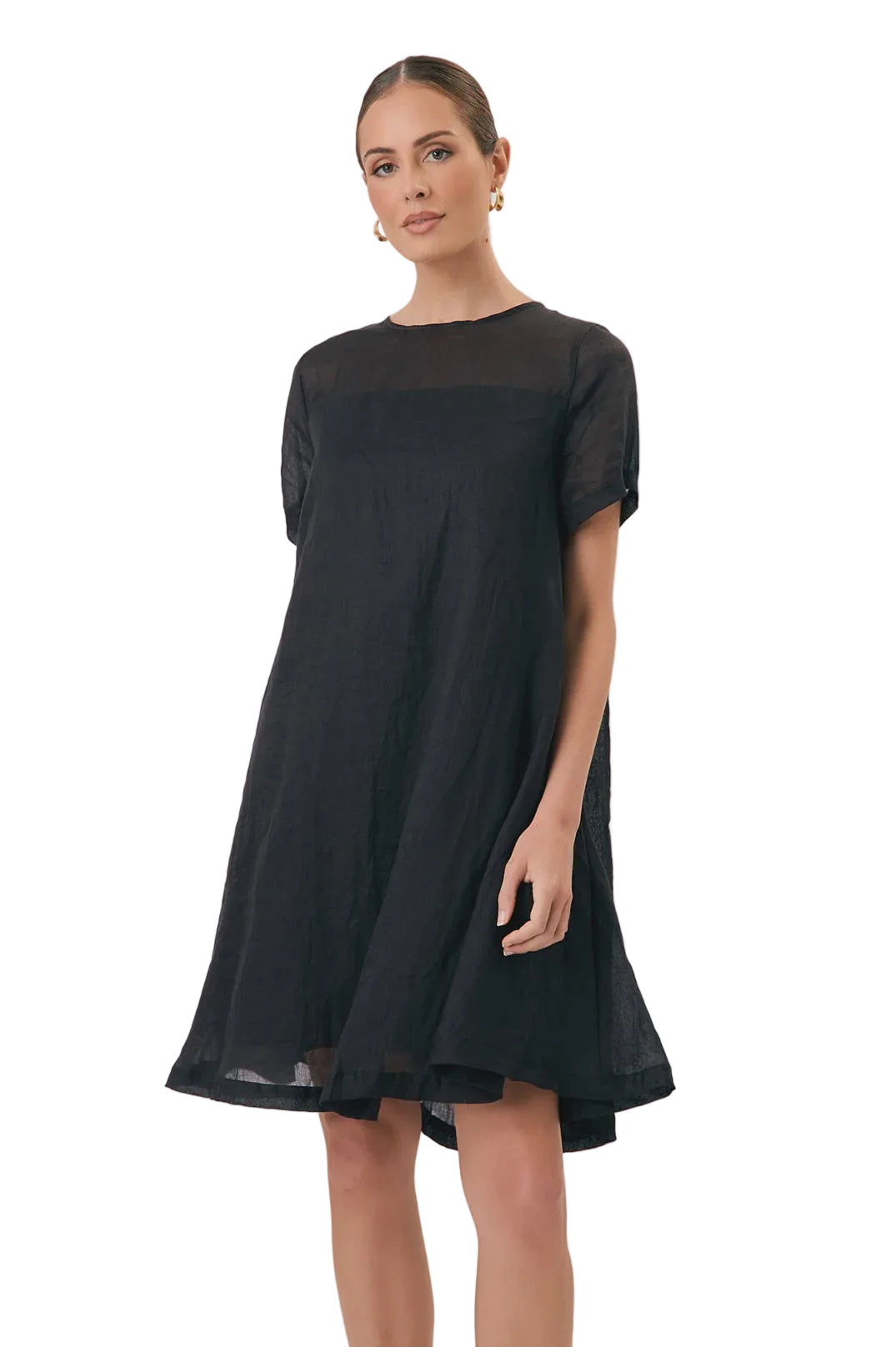 Lori Aline Ramie Dress Black Dresses Adorne S(8)