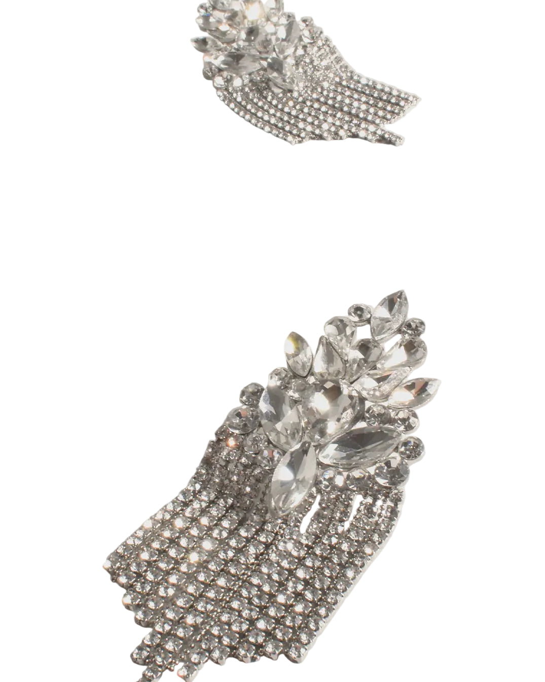 Jewelled Tassel Cocktail Earrings Crystal/Silver Earrings Adorne