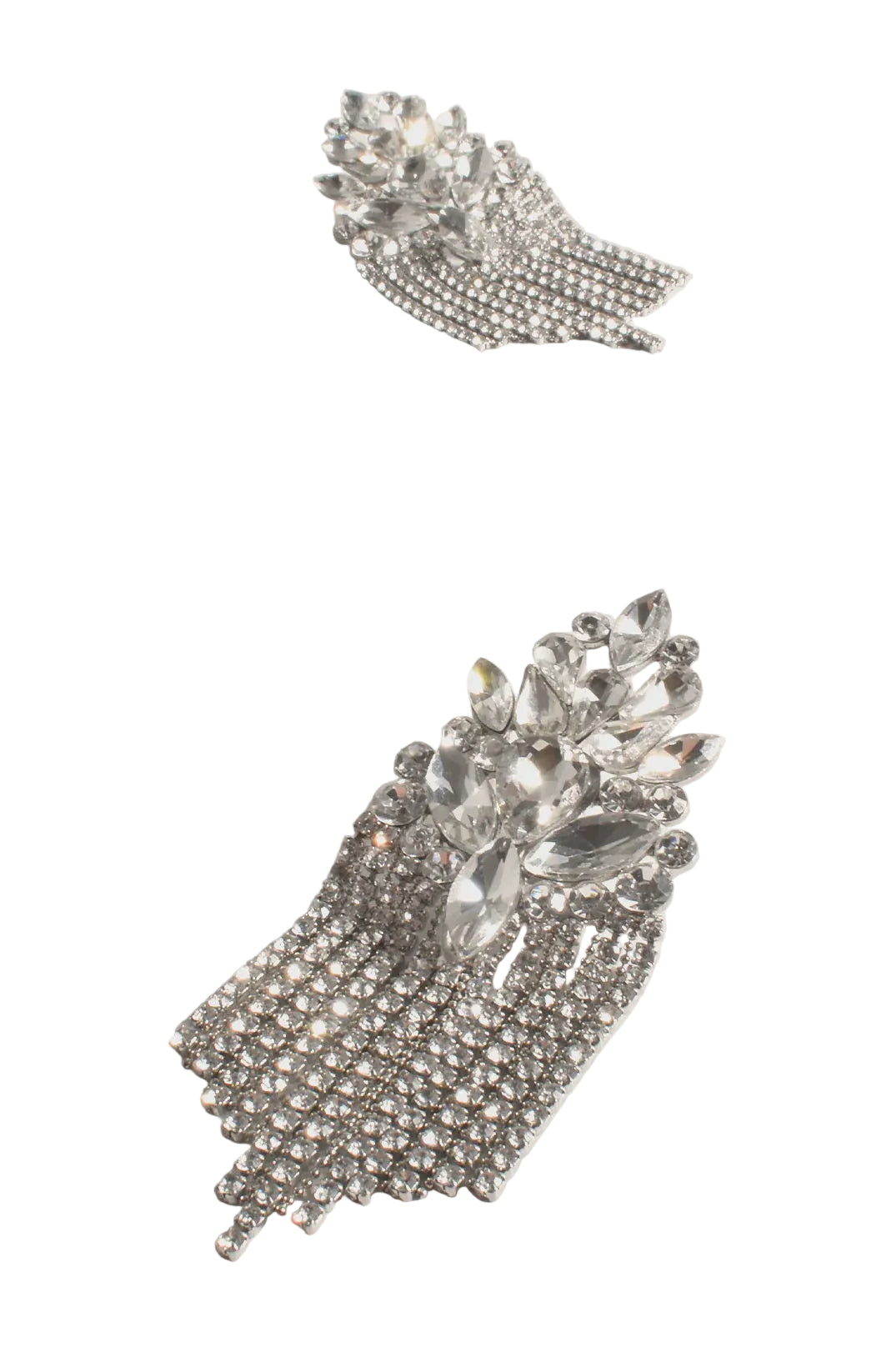 Jewelled Tassel Cocktail Earrings Crystal/Silver Earrings Adorne