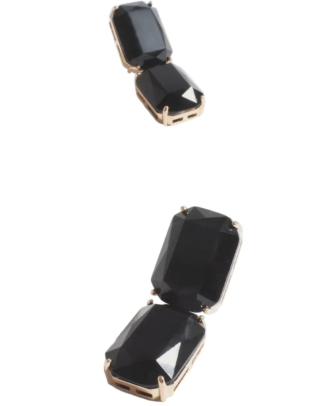 Astrid Double Drop Event Earrings Black/Gold Earrings Adorne