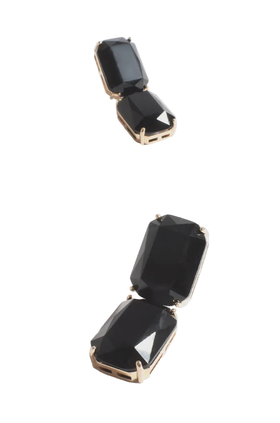 Astrid Double Drop Event Earrings Black/Gold Earrings Adorne