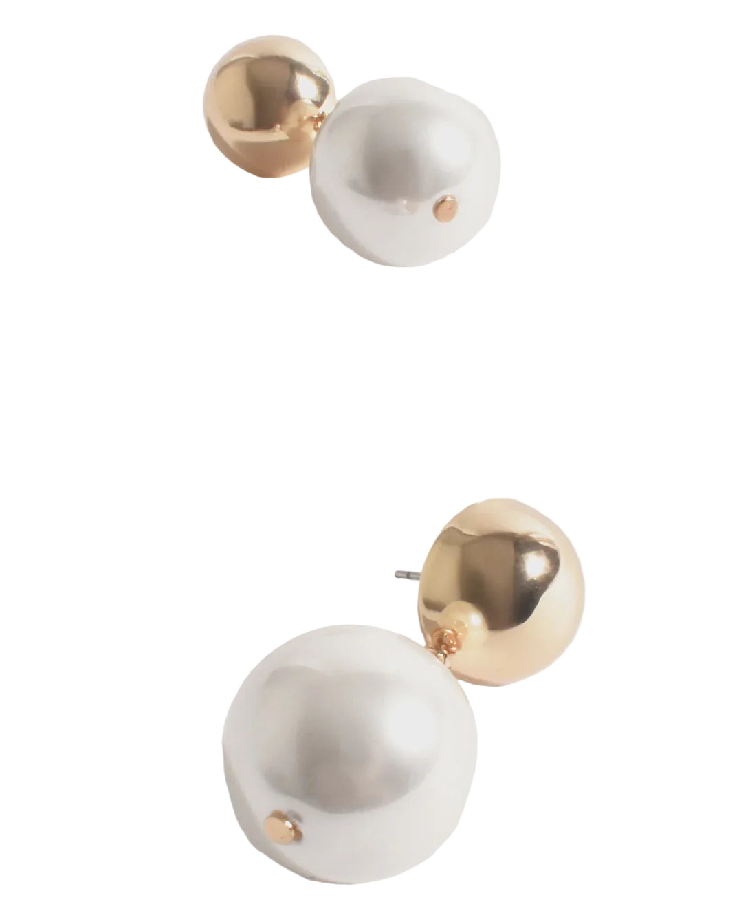 Dome Top Faux Pearl Earrings Cream/Gold Earrings Adorne