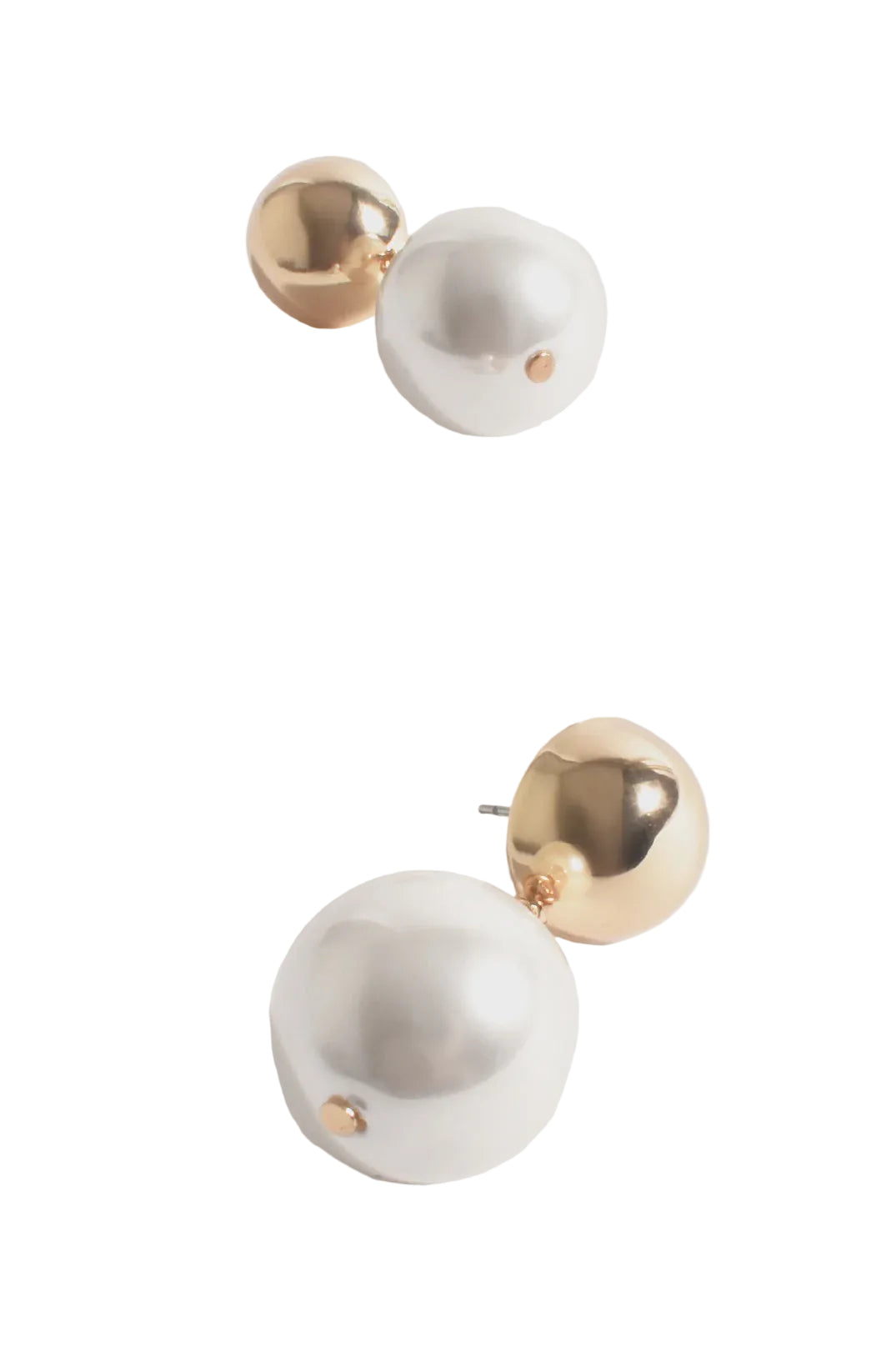 Dome Top Faux Pearl Earrings Cream/Gold Earrings Adorne
