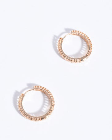 Diamante Detail Hinged Hoops Gold - Global Free Style