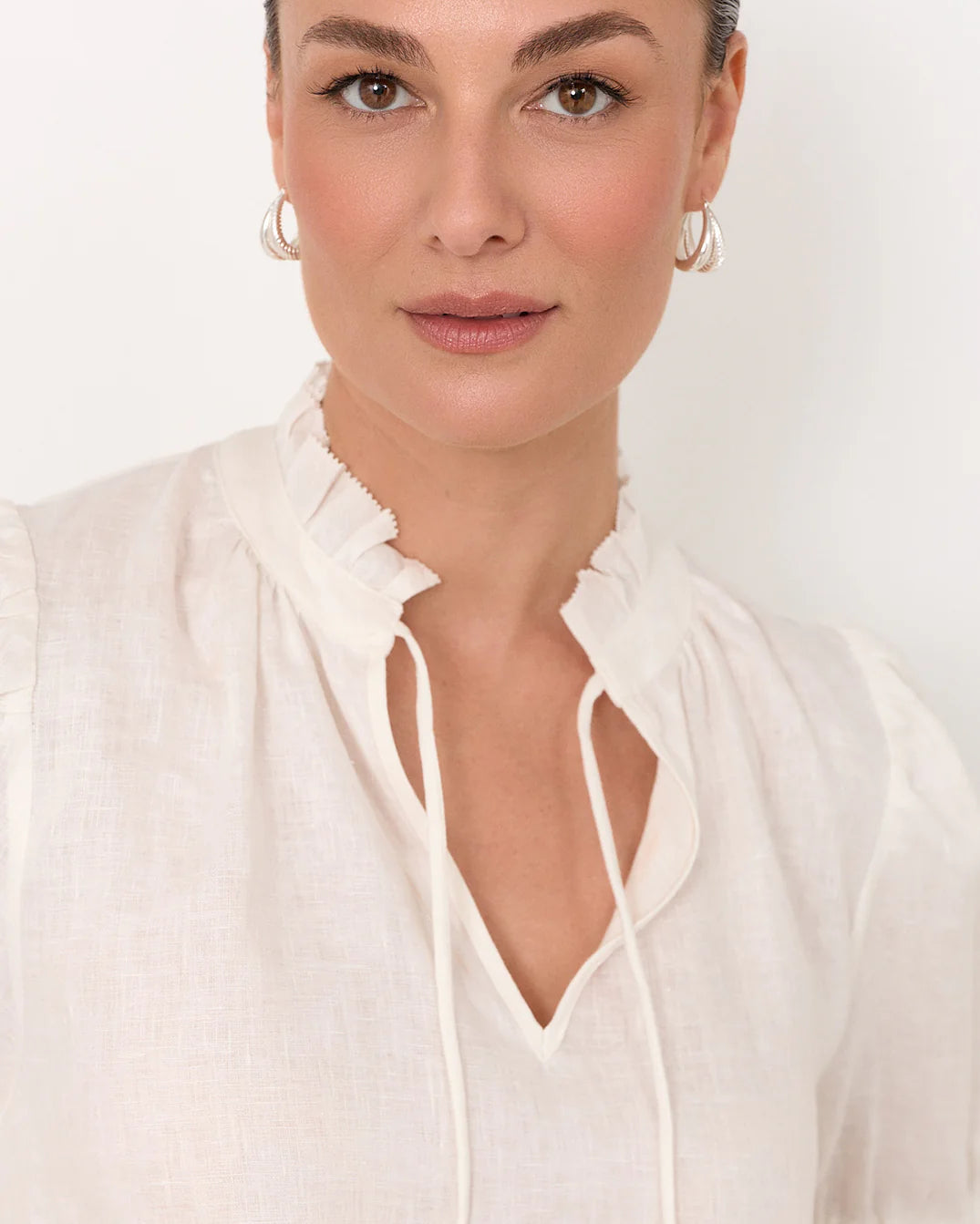 Oval Braid Detail Double Hoops Silver Earrings Adorne