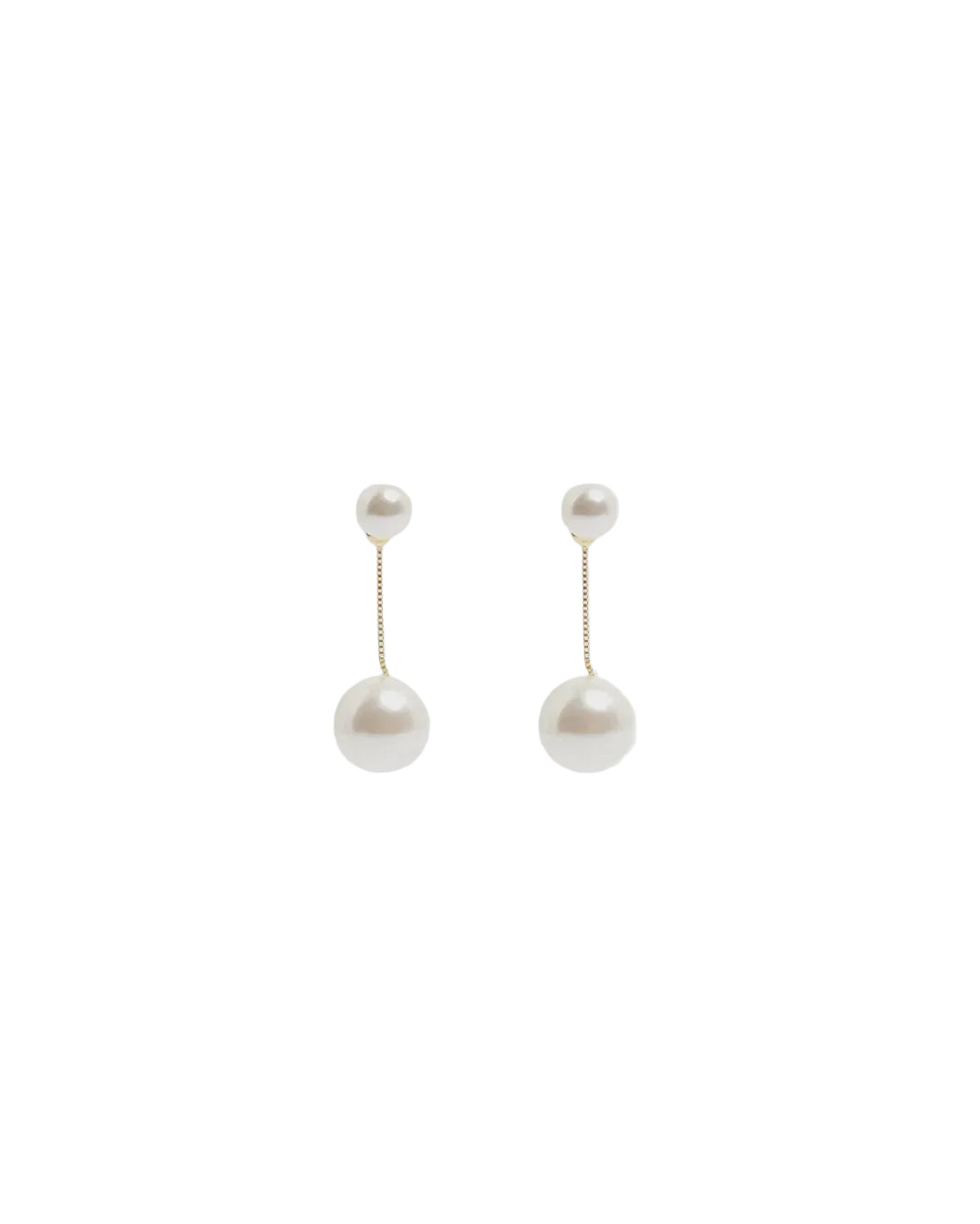 Two Part Pearl Ball Event Earrings Cream/Gold Earrings Adorne