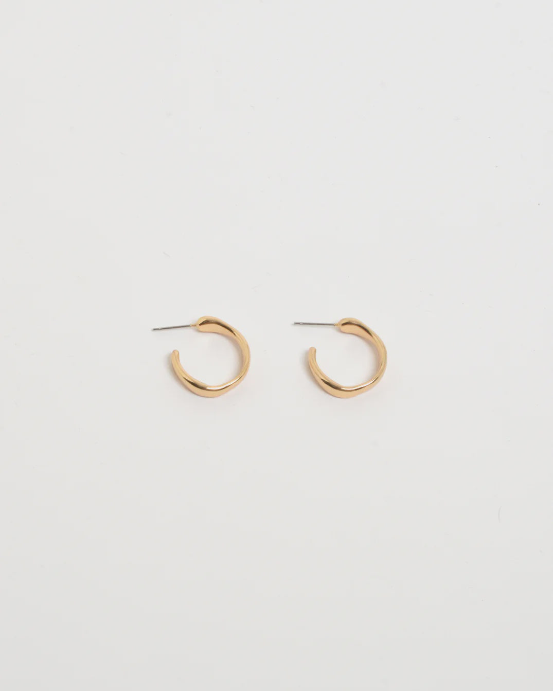 Mini Organic Shape Hoops Gold Earrings Adorne