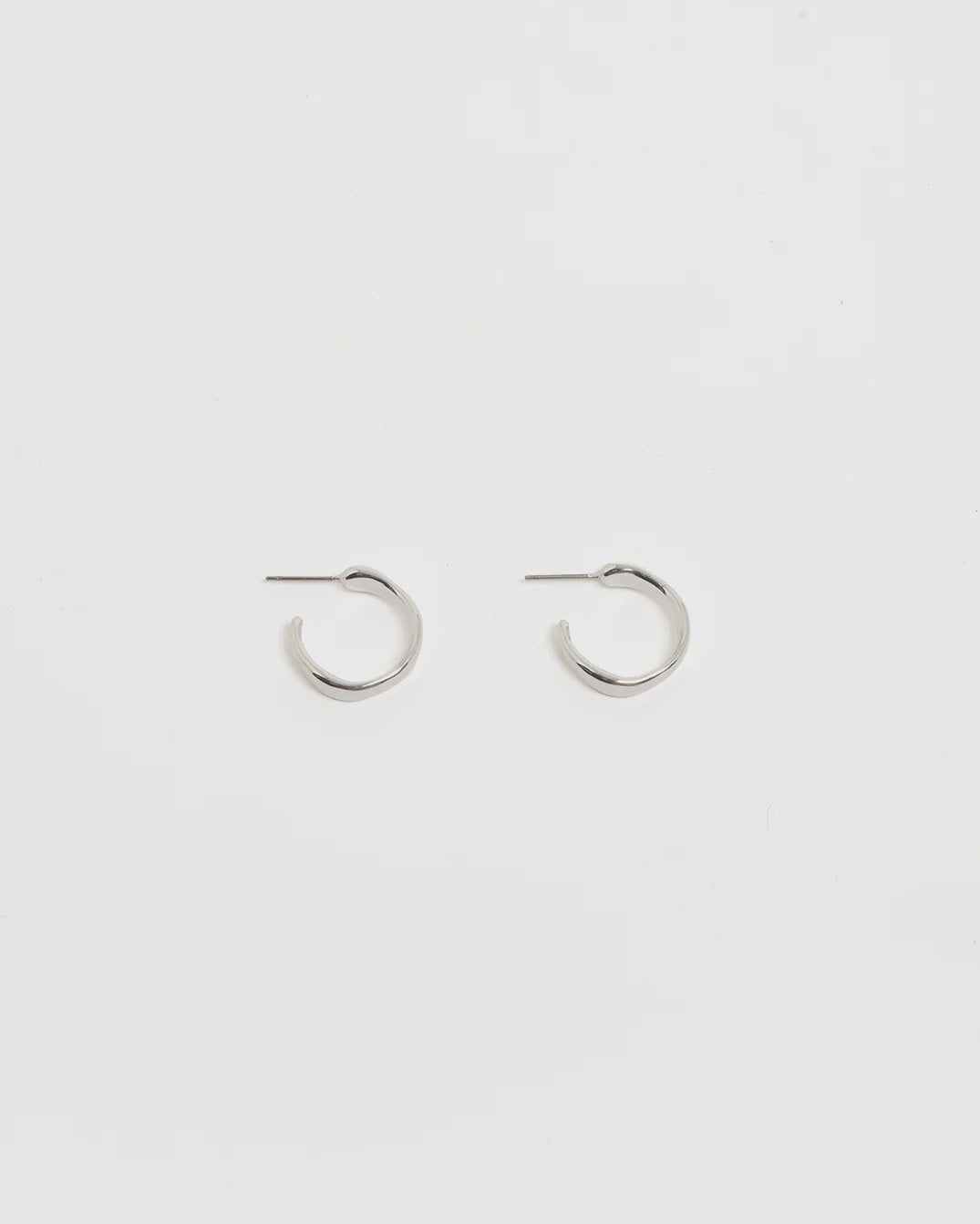 Mini Organic Shape Hoops Silver Earrings Adorne