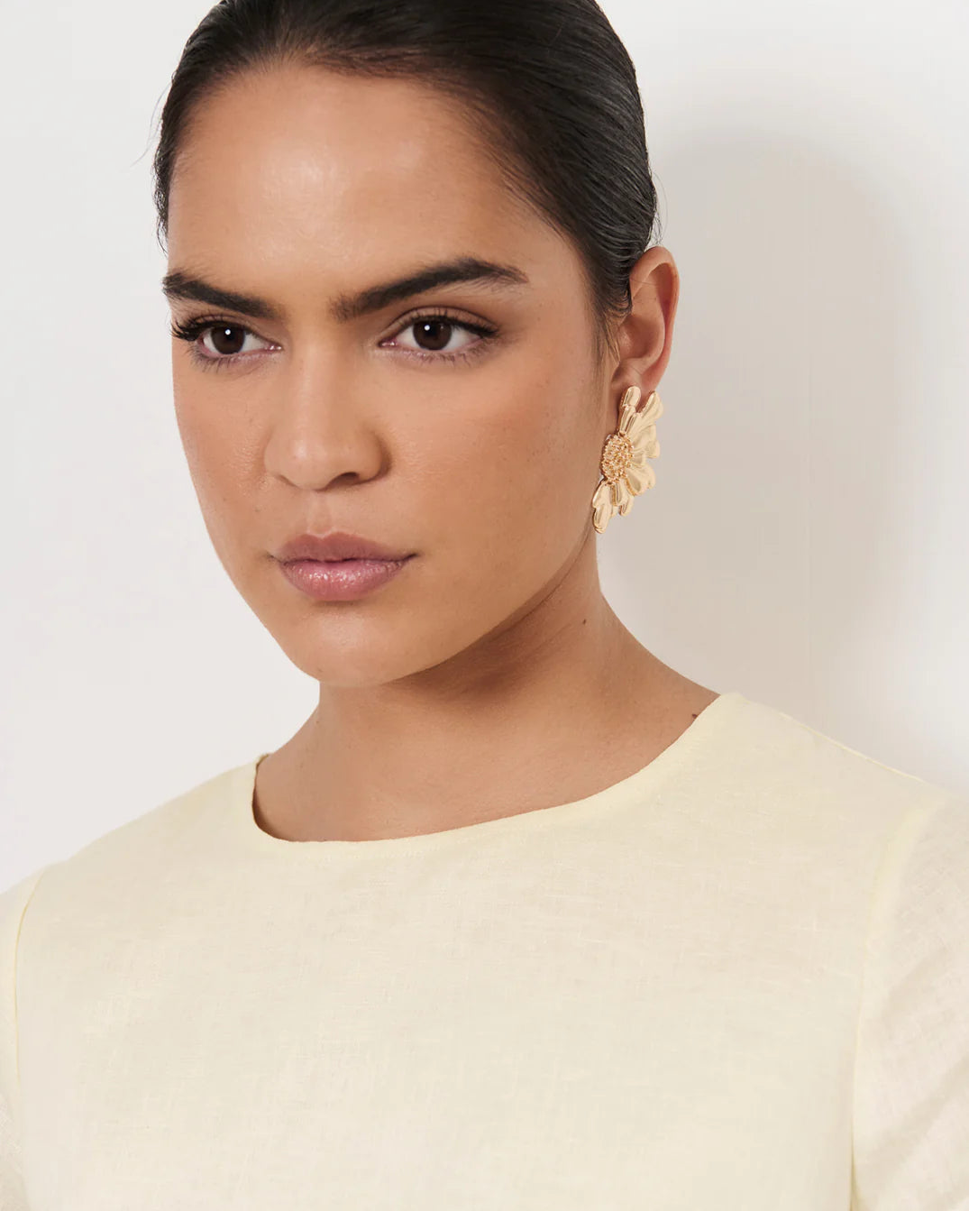 Statement Flower Earring Gold Earrings Adorne