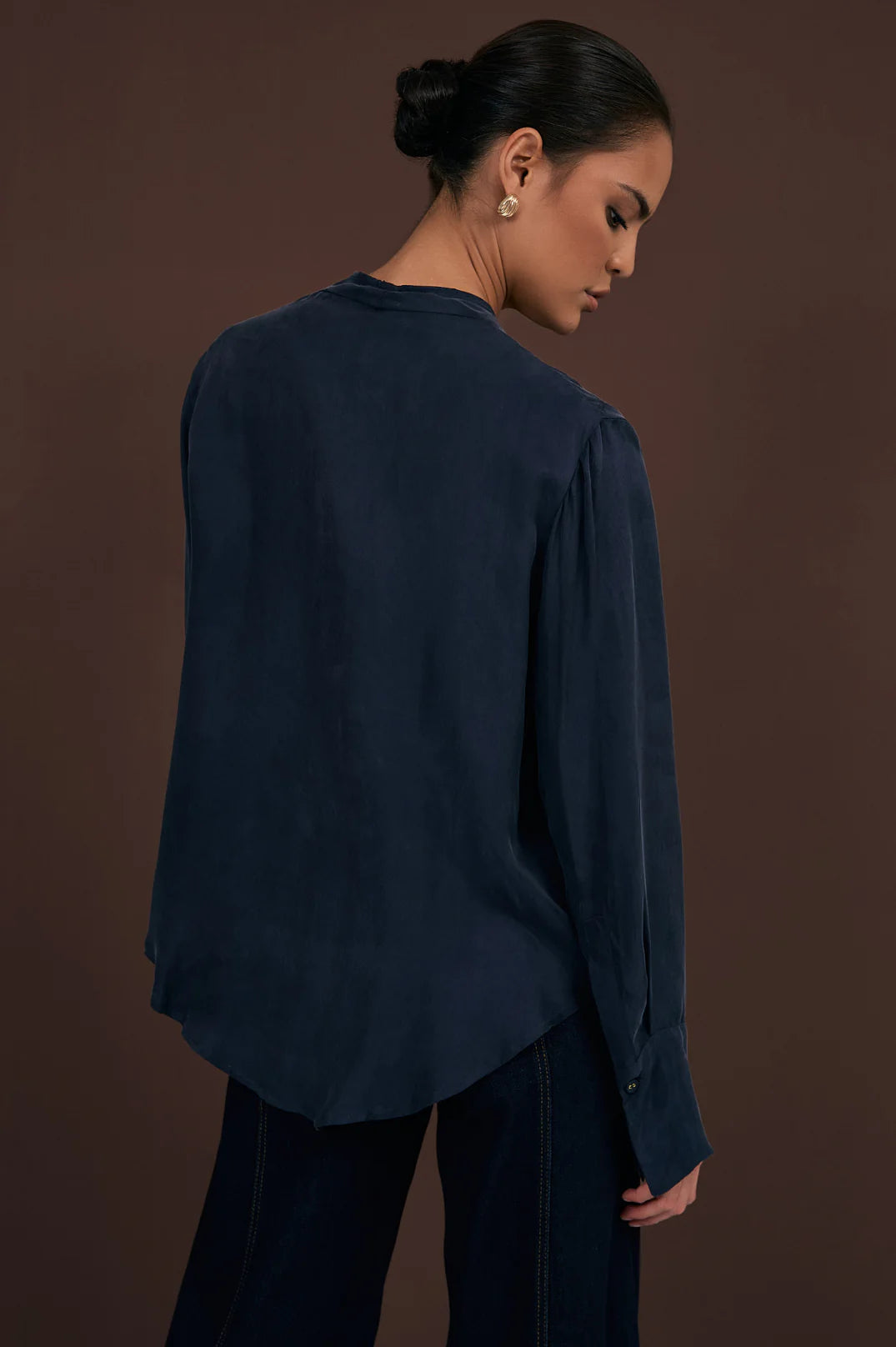 Rylie Cupro Top Navy Tops Adorne