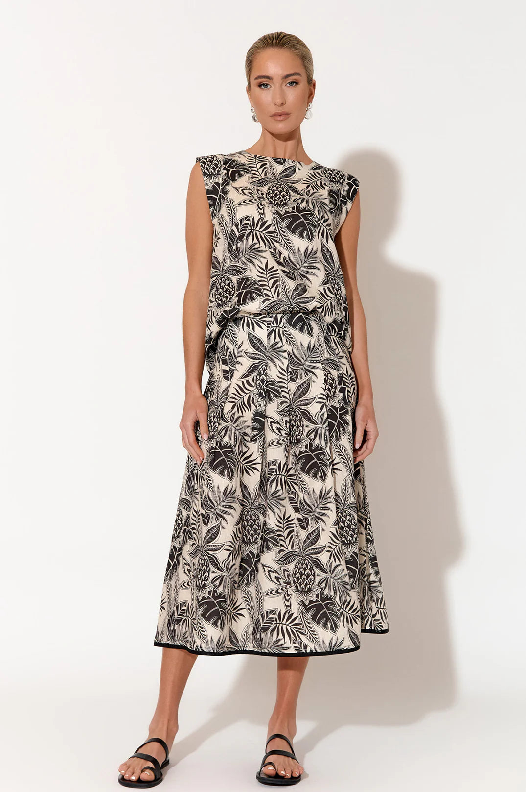 Sabrina Tropics Pleat Skirt Print Skirts Adorne