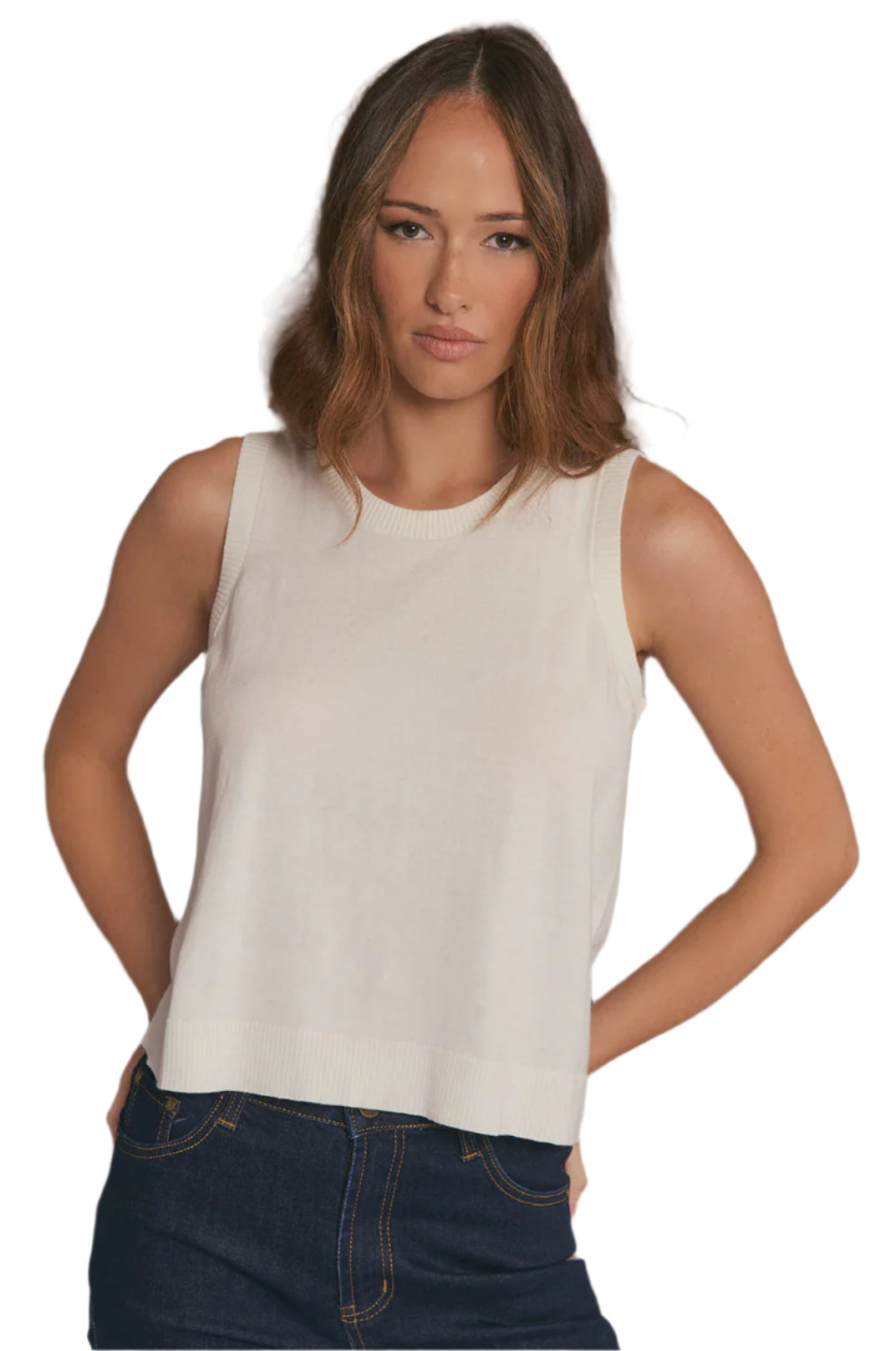 Tilly Cotton Cashmere Knit Top Cream - Global Free Style