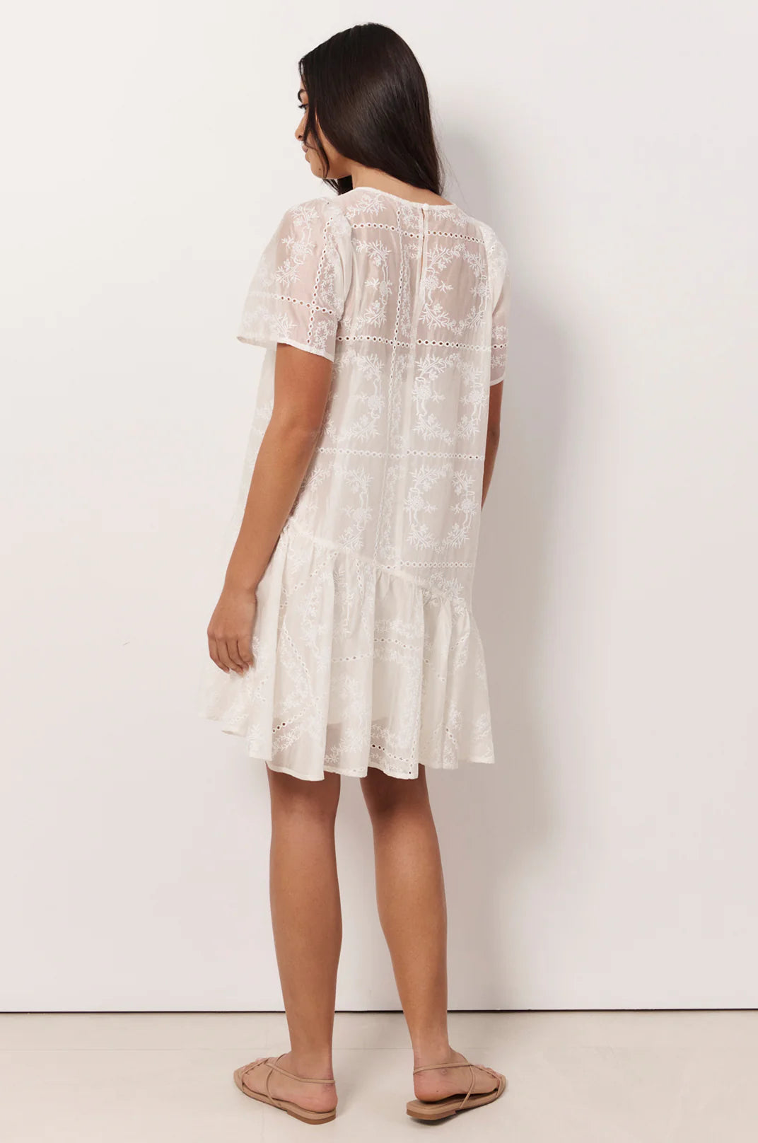 Mirelle Asymmetric Frill Short Dress White - Global Free Style